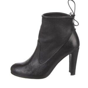 Stuart Weitzman Black Glove Tie-Back Ankle Boots - 5.5, made in Spain 🇪🇸